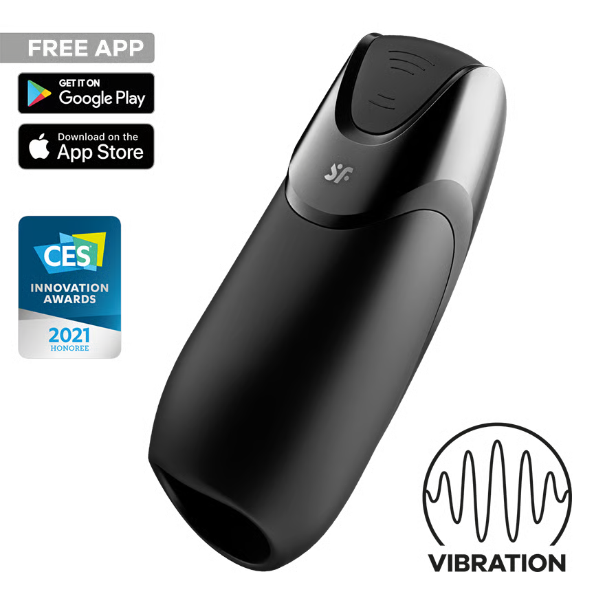 Masturbateur SATISFYER "Men Vibration+" - Technologie Airpulse 16,5 cm (noir)