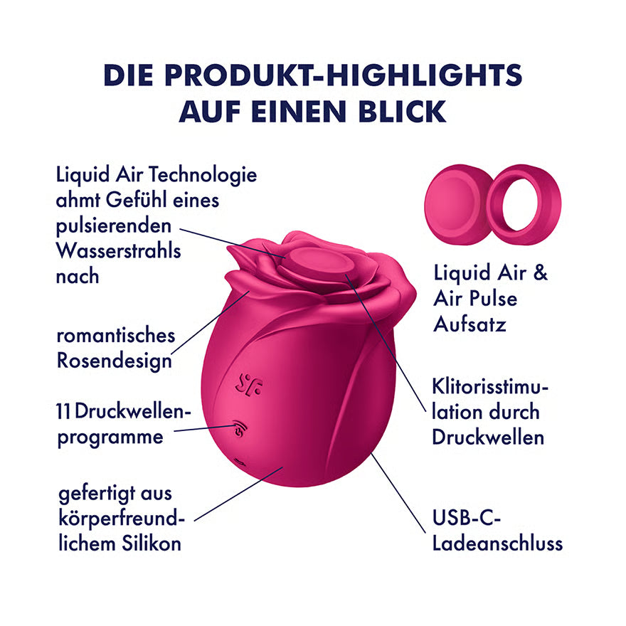 SATISFYER Lay-On Vibrator "Pro 2 Classic Blossom" - Airpulse Technology 8cm (pink)