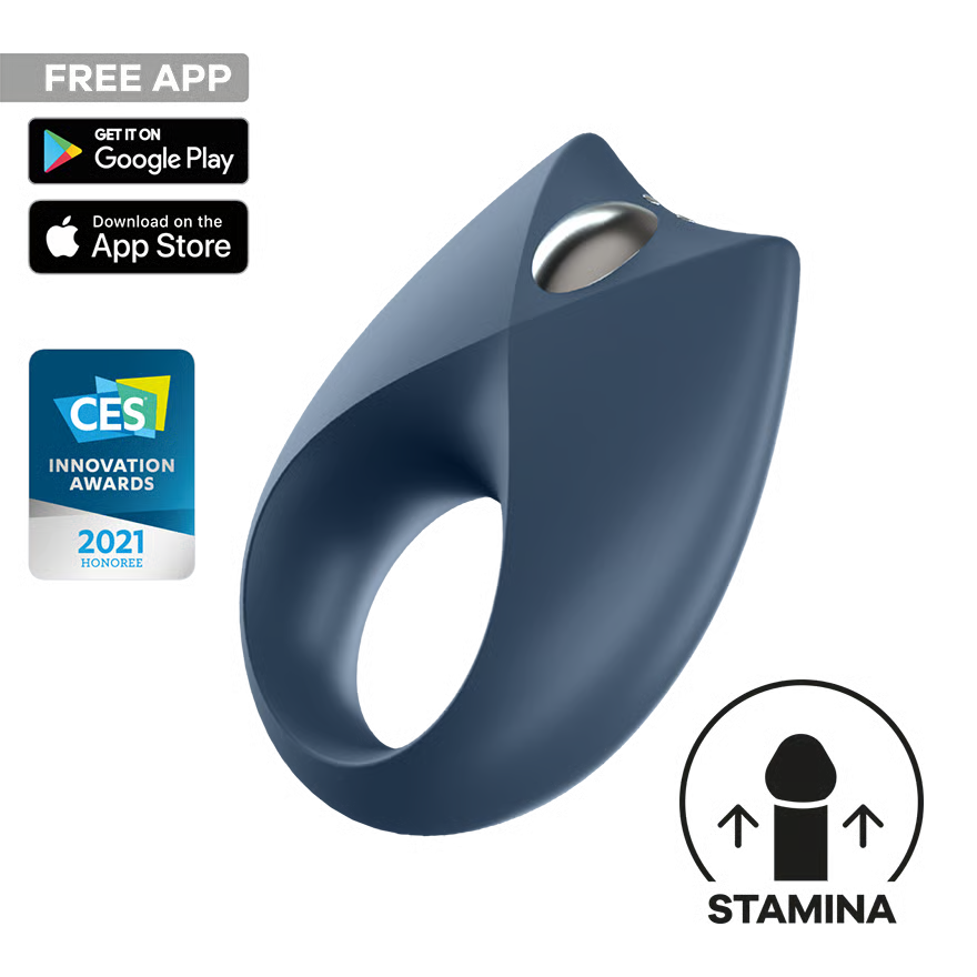 SATISFYER Penis Ring "Royal One Ring Vibrator" with Vibration & App (blue)