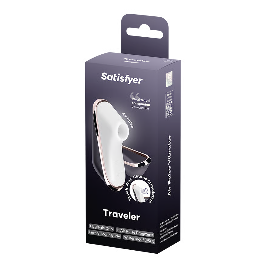 SATISFYER Auflegevibrator "Pro Traveler" - Airpulse-Technologie 10.7 cm (schwarz/weiss)