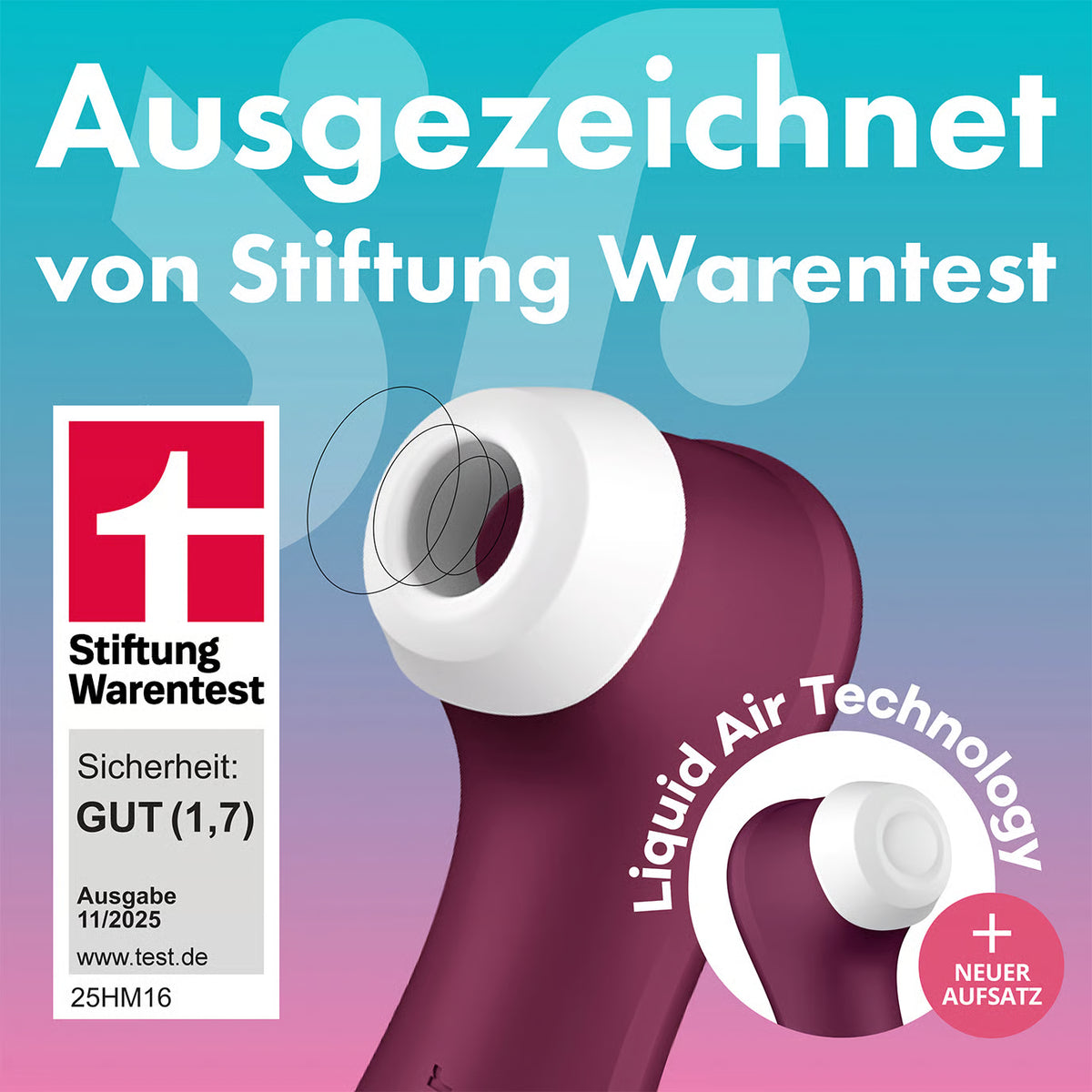 Vibromasseur à poser SATISFYER "Pro 2 Generation 3" - Technologie Airpulse 16,4 cm (rouge)