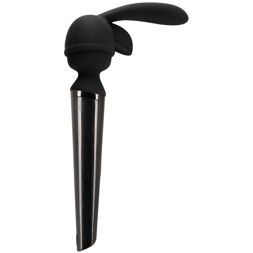 Stabvibrator mit 2 Aufsätzen aus Silikon - beweglicher Massagekopf 31.1 cm (schwarz) - loveiu.ch